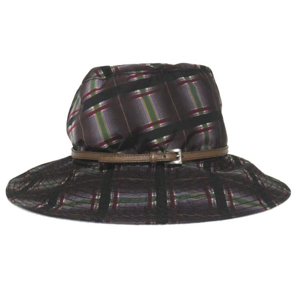 Prada Checked Nylon Bucket Hat Size M Purple - Picture 2 of 6